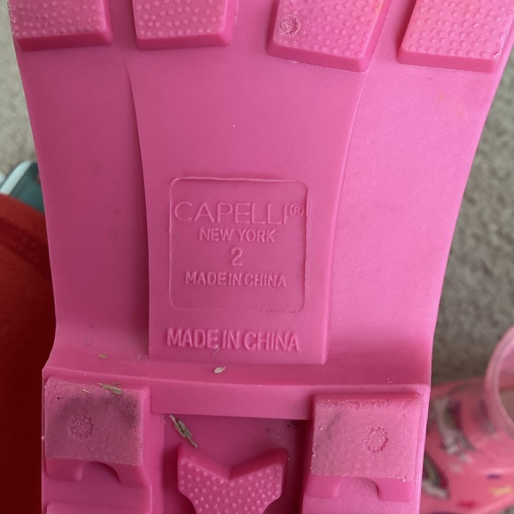 Capelli pink unicorn rainbow rain boots | girls 2 | kids rain gear | spring - Picture 3 of 8